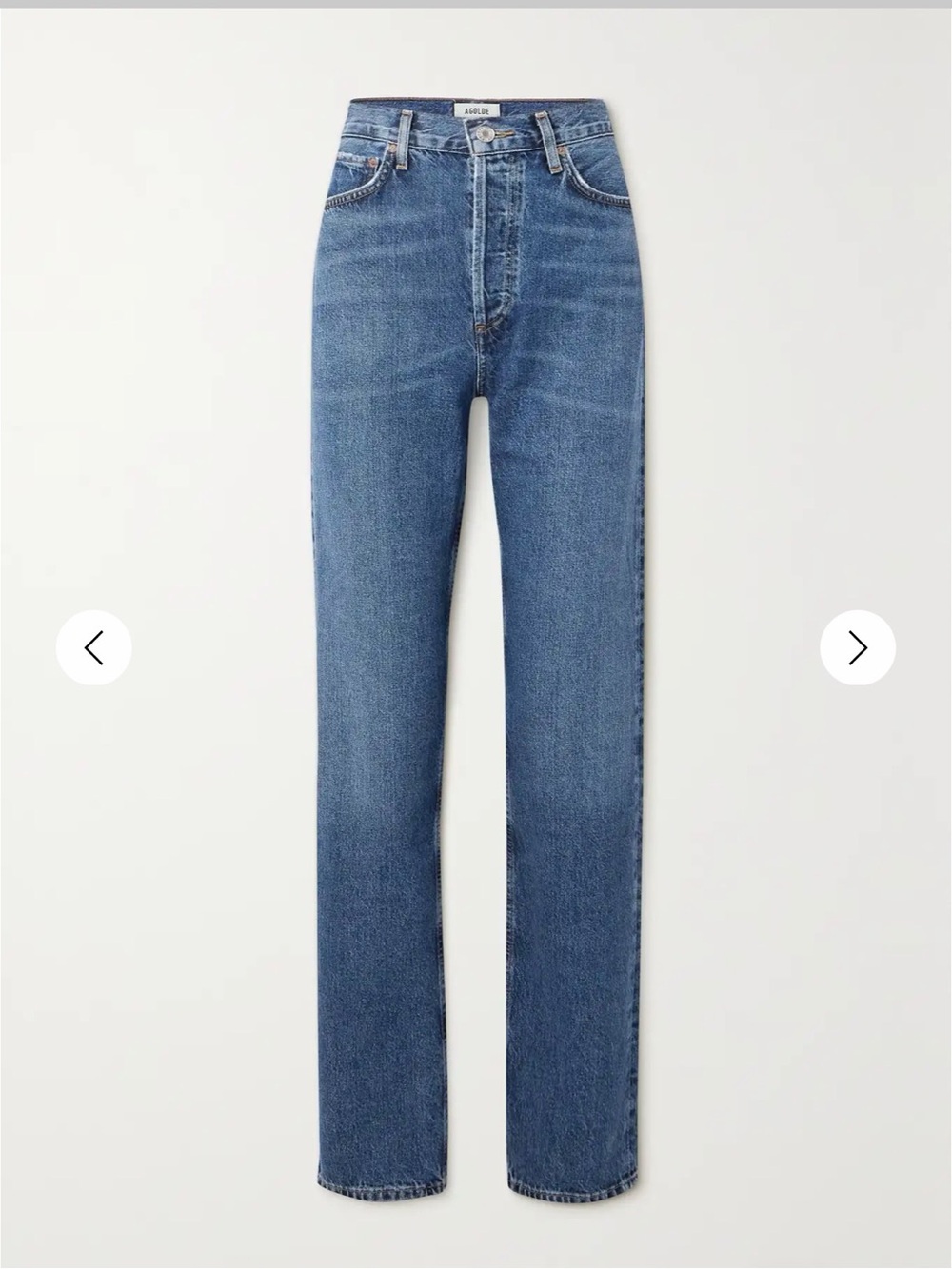 Agolde High-Rise Straight Jeans - Medium Blue Wash